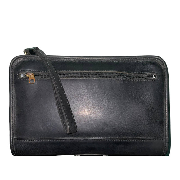 COACH Vintage 9833 International Black Leather Wristlet Clutch Made in USA - Picture 1 of 16